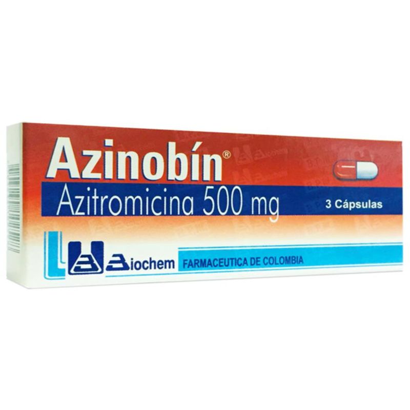 Azinobin azitromicina 500 mg 3 cápsulas