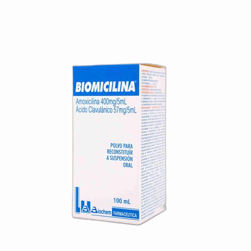 Biomicilina Amoxicilina Ácido Clavulánico 400/5Ml Frasco X 100 Ml Cápsula Biochem