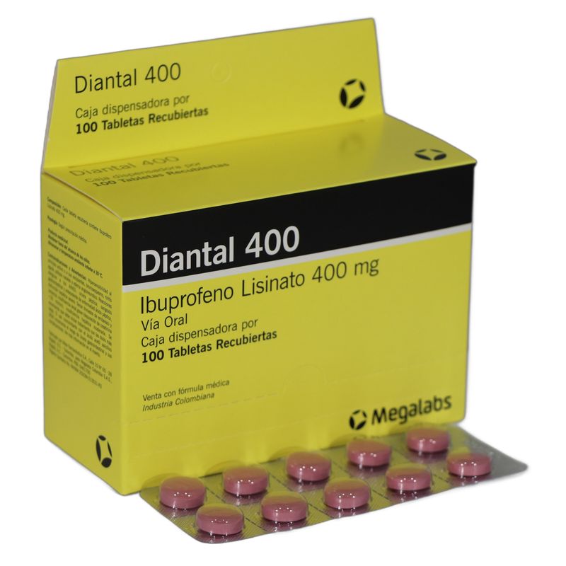 Diantal Ibuprofeno 400 mg 100 Tabletas