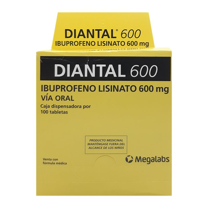 Diantal Ibuprofeno 600 mg 100 Tabletas