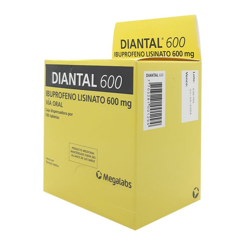 Diantal Ibuprofeno 600 mg 100 Tabletas