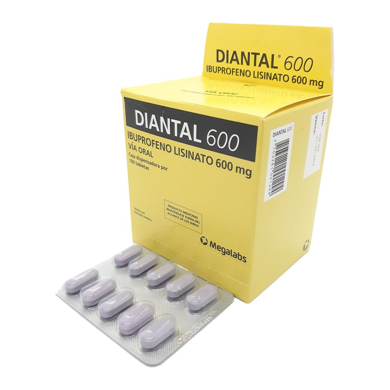 Diantal Ibuprofeno 600 mg 100 Tabletas