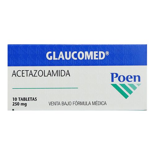 Glaucomed Acetazolamida 250 Mg Caja X 10 Tabletas Megalabs
