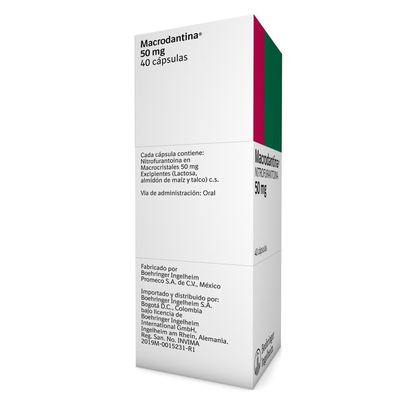 Macrodantina Nitrofurantoína 40 Cápsulas