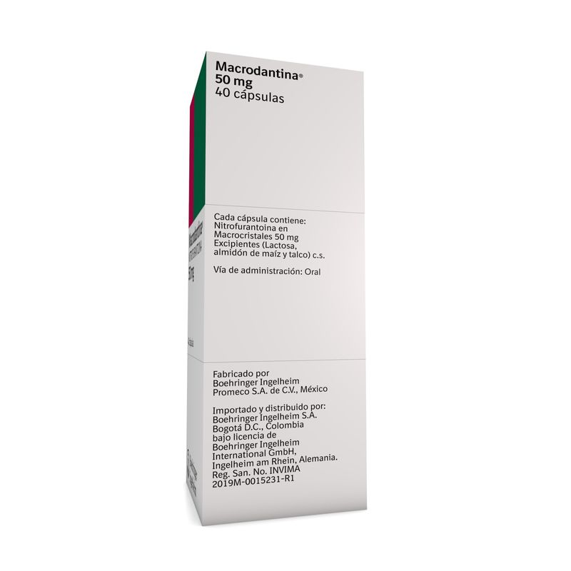 Macrodantina Nitrofurantoína 40 Cápsulas