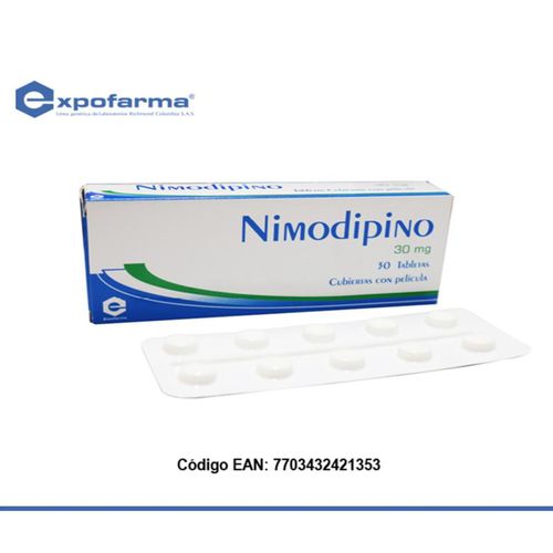 Nimodipino 30 Mg Caja X 30 Tabletas Expofarma