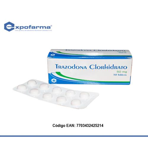 Trazodona 50 Mg Caja X 50 Tabletas Expofarma