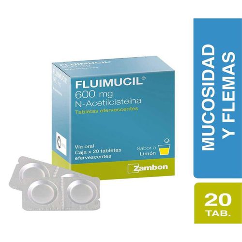 Fluimucil Acetilcisteina 600 Mg Caja X 20 Tabletas Zambon