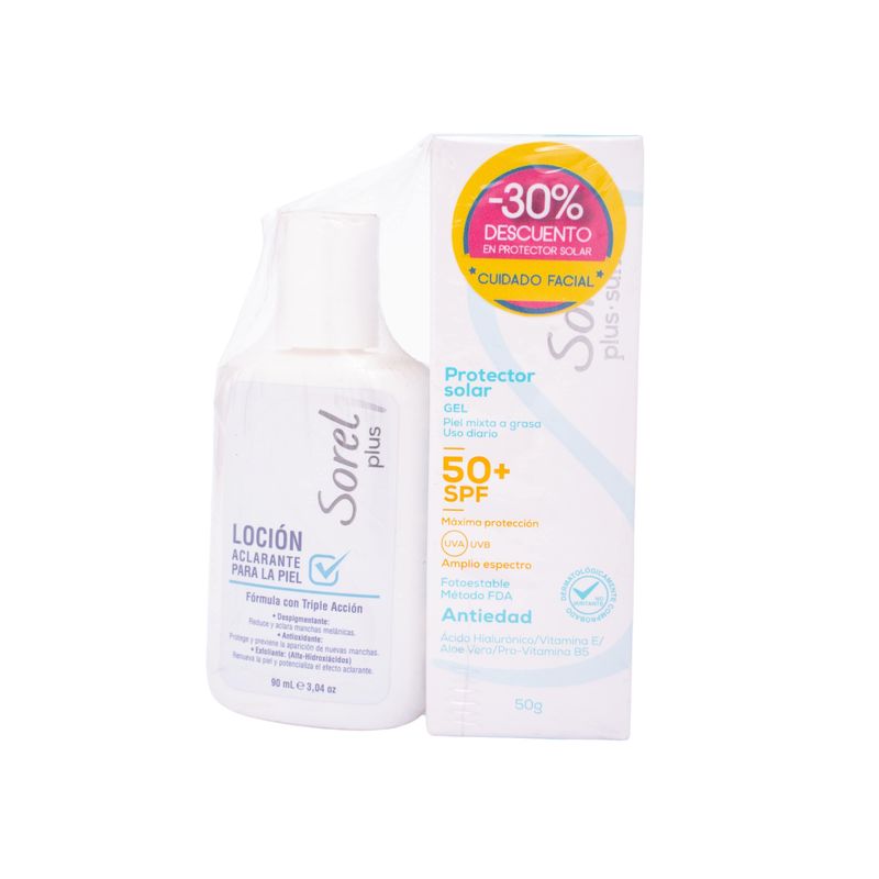 Sorel Plus SPF 50 + Sorel Plus Aclarante