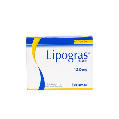 Lipogras Orlistat 120 Mg Caja X 60 Cápsulas Novamed