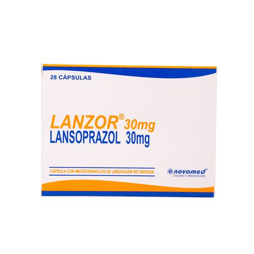 Lanzor Lansoprazol 30 Mg Caja X 28 Cápsulas Novamed