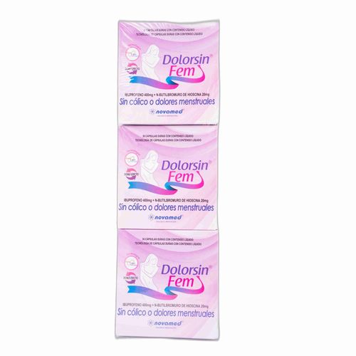 Dolorsin Fem Pague 2 Lleve 3 Caja X 36 Cápsulas Novamed