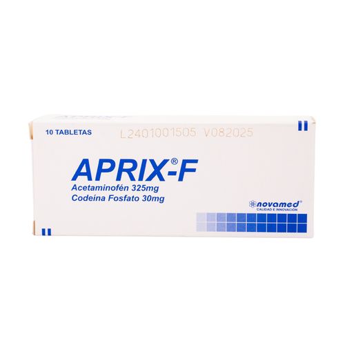 Aprix Acetaminofén Codeína Fosfato 325 Mg/30 Mg Caja X 10 Tabletas Novamed