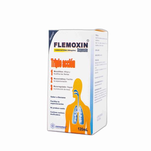 Flemoxin Carbocisteina 50Mg/Ml Frasco X 120 Ml Suspensión Novamed