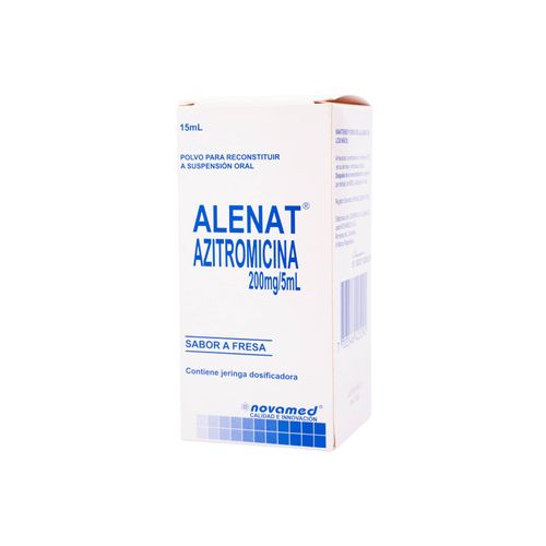 Alenat Azitromicina Suspensión Oral 200 Mg/5Ml Frasco X 15 Ml Novamed