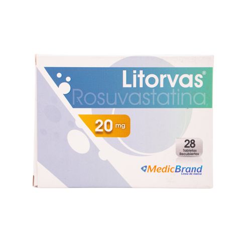 Litorvas Rosuvastatina 20 Mg Caja X 28 Tabletas Coaspharma