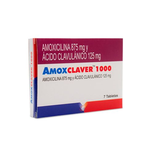 Amoxclaver Amoxicilina Ácido Clavulánico 1 Gr Caja X 7 Tabletas Coaspharma