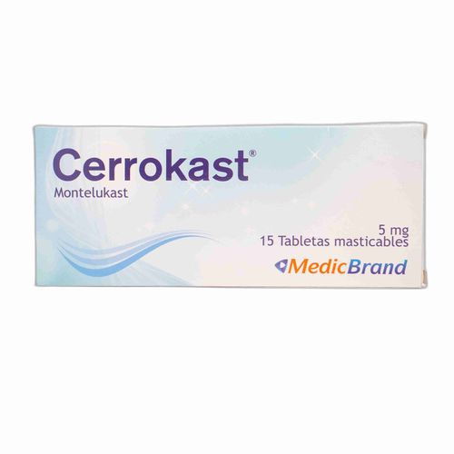 Cerrokast Montelukast Sódico 5 Mg Caja X 15 Tabletas Masticables Coaspharma