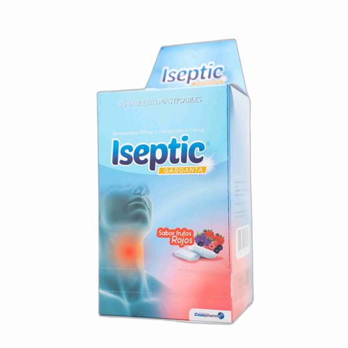 Iseptic Garganta Sabor Frutos Rojos Caja X 96 Tabletas Coaspharma