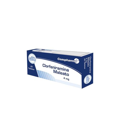 Clorfeniramina 4 Mg Caja X 20 Tabletas Coaspharma