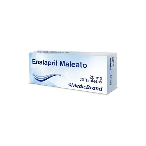 Enalapril Maleato 20 Mg Caja X 20 Tabletas Coaspharma