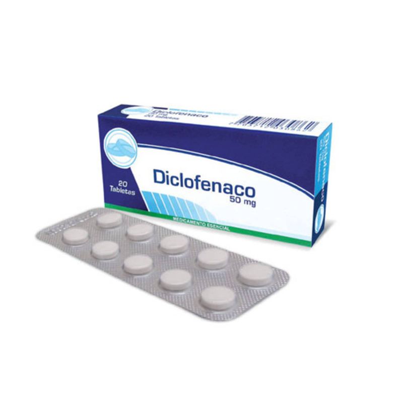 Diclofenaco sódico 50 mg caja 20 tabletas