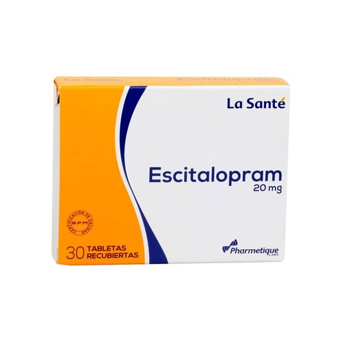 Escitalopram 20 Mg Caja X 30 Tabletas Recubiertas La Santé