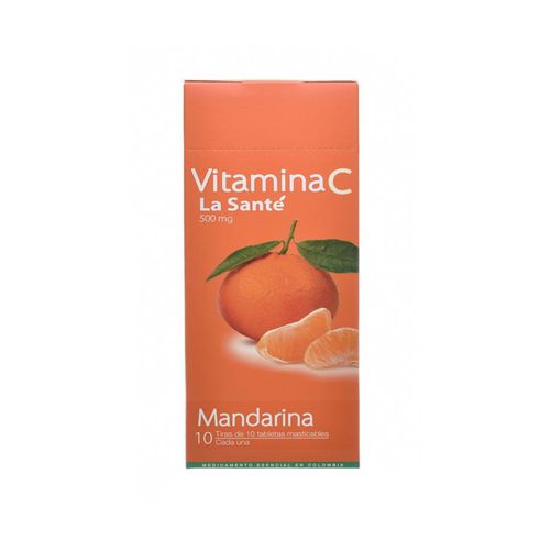 Vitamina C 500 Mg Mandarin Caja X 100 Tabletas La Santé