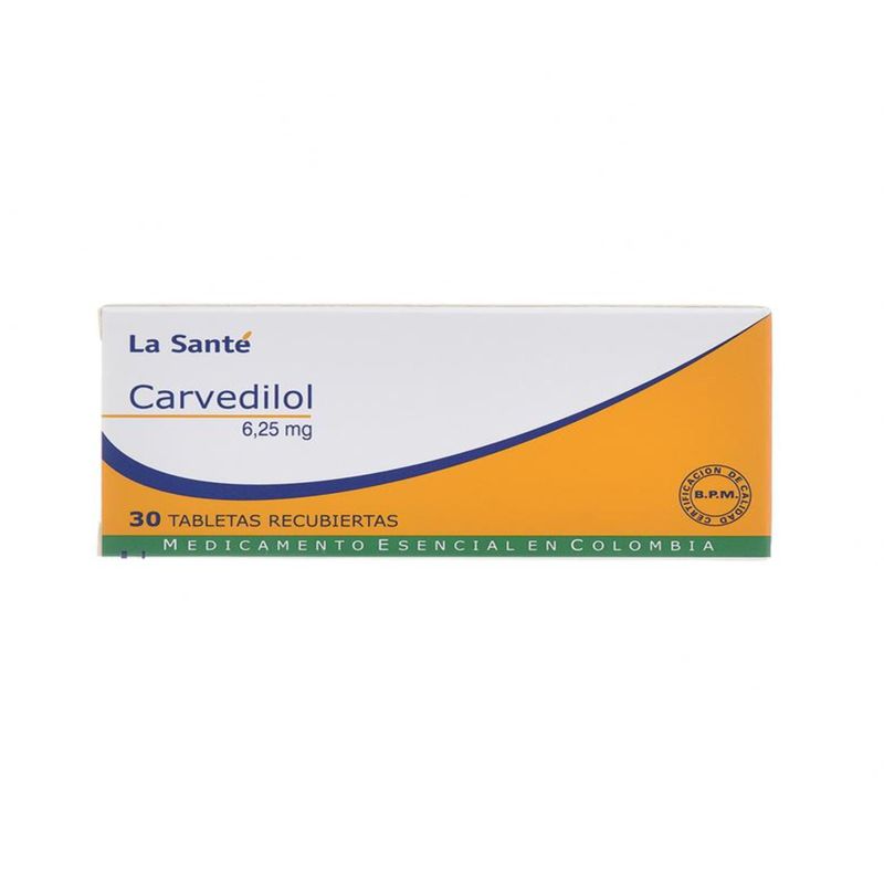 Carvedilol 6.25 Mg 30 Caja X Tabletas La Santé
