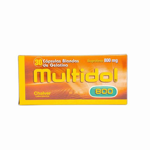 Multidol Ibuprofeno 800 Mg Caja X 30 Cápsulas Blanda Chalver