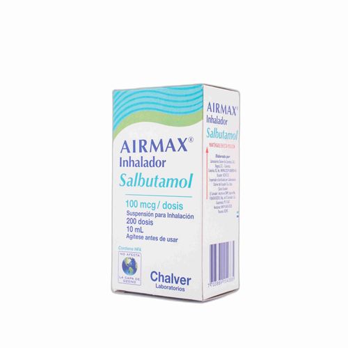 Airmax Salbutamol 100 Mcg /200 Mg Frasco X 200 Dosis Solución Inhalar Chalver