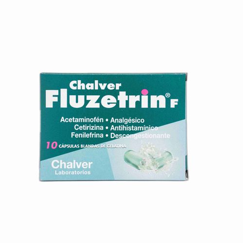 Fluzetrin F 500 Mg 10 Mg 5 Mg Cápsula Blanda Caja X 10 Chalver
