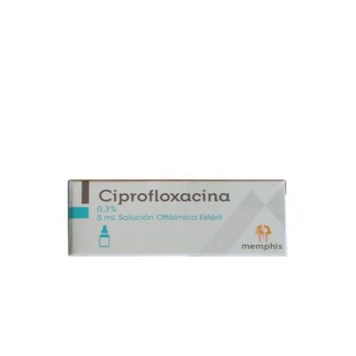 Ciprofloxacina 0.3% Oftálmico Frasco X 5Ml Gotas Memphis