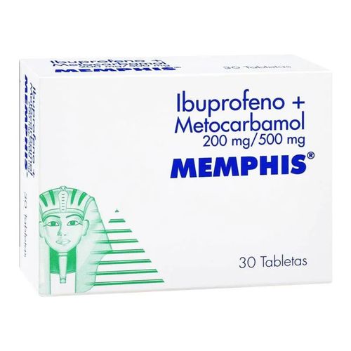 Ibuprofeno 200 Mg + Metocarbamol 500 Mg Caja X 30 Tabletas Memphis