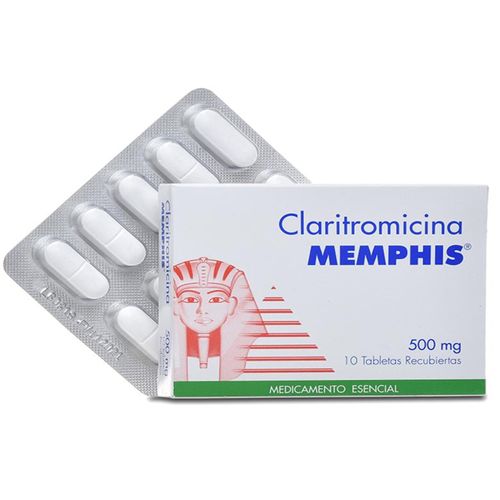 Claritromicina 500 Mg Caja X 10 Tabletas Memphis