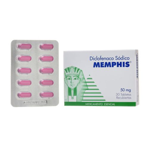 Diclofenaco Sódico 50 Mg Caja X 30 Tabletas Memphis