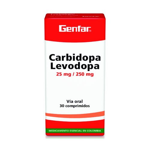Carbidopa Levodopa 25 Mg/250 Mg Caja X 30 Tabletas Genfar