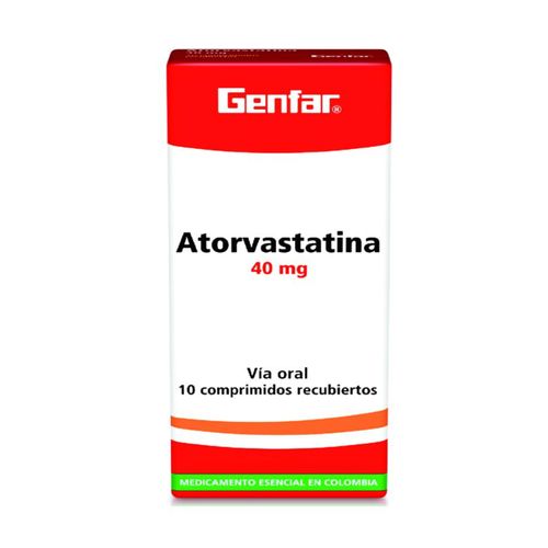 Atorvastatina 40 Mg Caja X 10 Tabletas Genfar