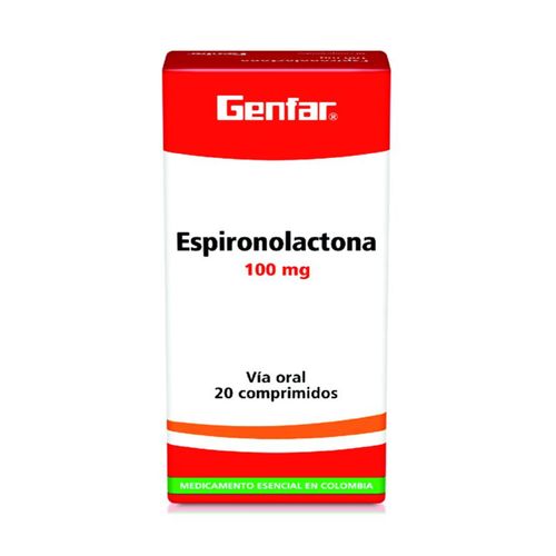 Espironolactona 100 Mg Caja X 20 Tabletas Genfar