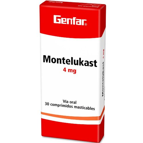 Montelukast 4 Mg Caja X 30 Tabletas Genfar