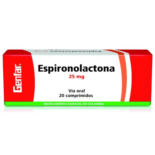 Espironolactona 25 Mg Caja X 20 Comprimidos Genfar