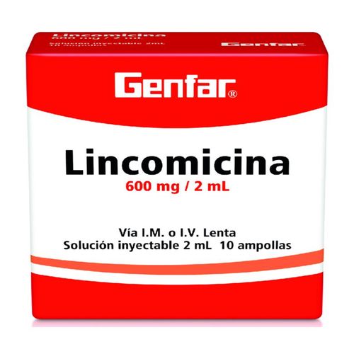 Lincomicina 600 Mg Caja X 10 Ampollas Genfar