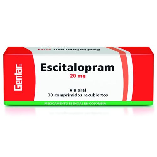 Escitalopram 20 Mg Caja X 30 Comprimido Genfar