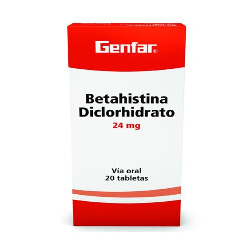 Betahistina Diclorhidrato 24 Mg Caja X 20 Tabletas Genfar