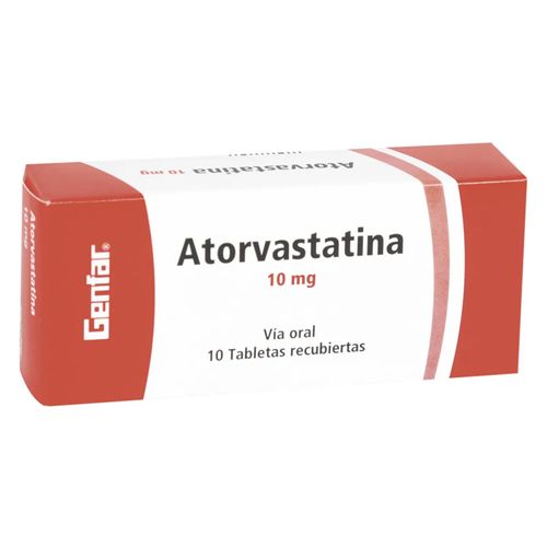 Atorvastatina 10 Mg Caja X 10 Tabletas Genfar