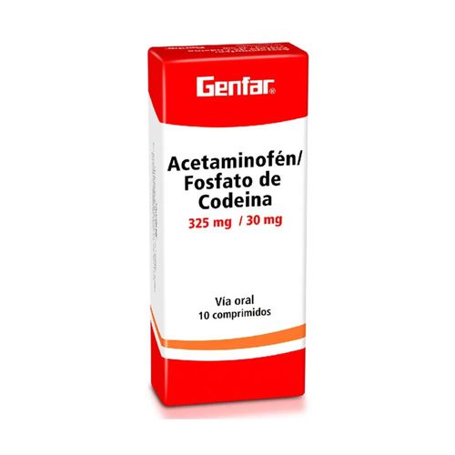 Acetaminofén + Hidrocodona Bitartrato 325 Mg Caja X 30 Tabletas Genfar