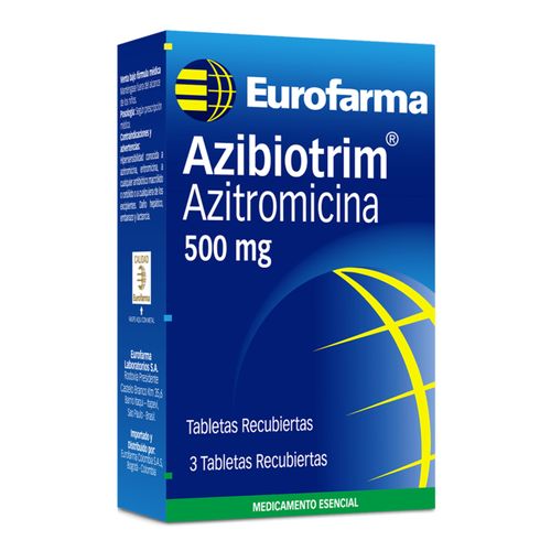 Azibiotrim Azitromicina 500 Mg Caja X 3 Tabletas Eurofarma