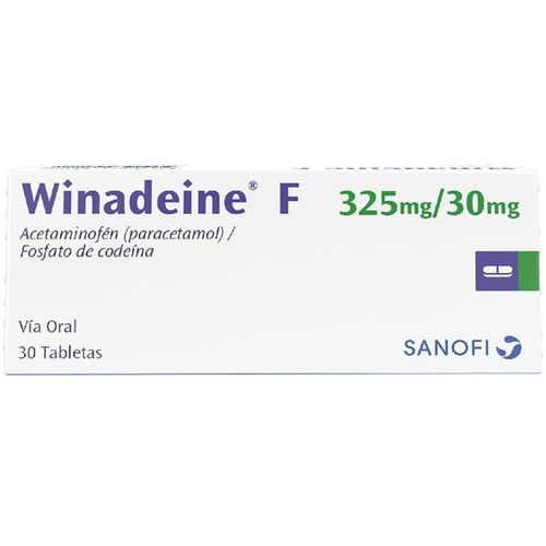 Winadeine F Acetaminofén Fosfato Codeina 325 Mg/30 Caja X 30 Tabletas Eurofarma