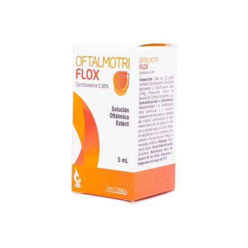 Oftalmotriflox Ciprofloxacina 0.30% Incobra Solución Oftálmica Frasco X 5 Ml Incobra