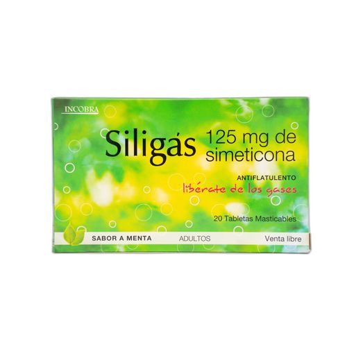 Siligas Menta Simeticona 125 Mg Caja X 20 Tabletas Masticable Incobra